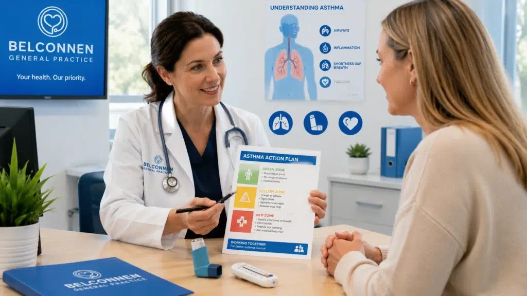 Asthma consultation in a modern clinic