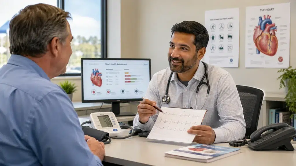 Heart health consultation in a modern clinic