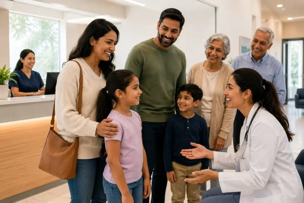 Female GP in Belconnen providing personalised healthcare advice during a consultation.