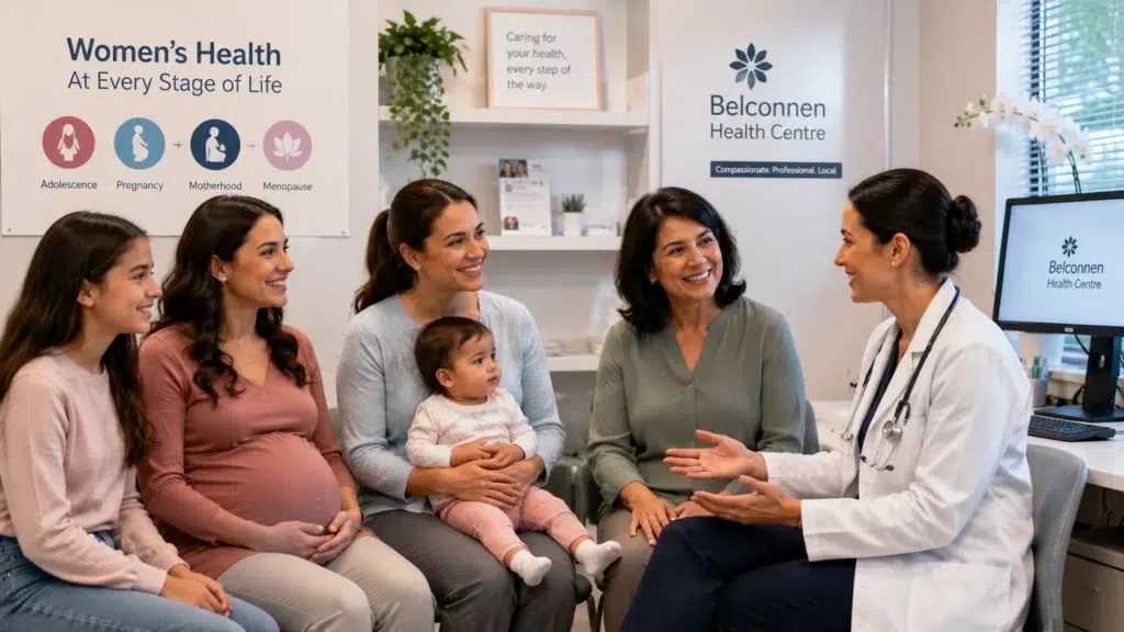 Professional female doctor supporting women's healthcare at every stage of life in Belconnen
