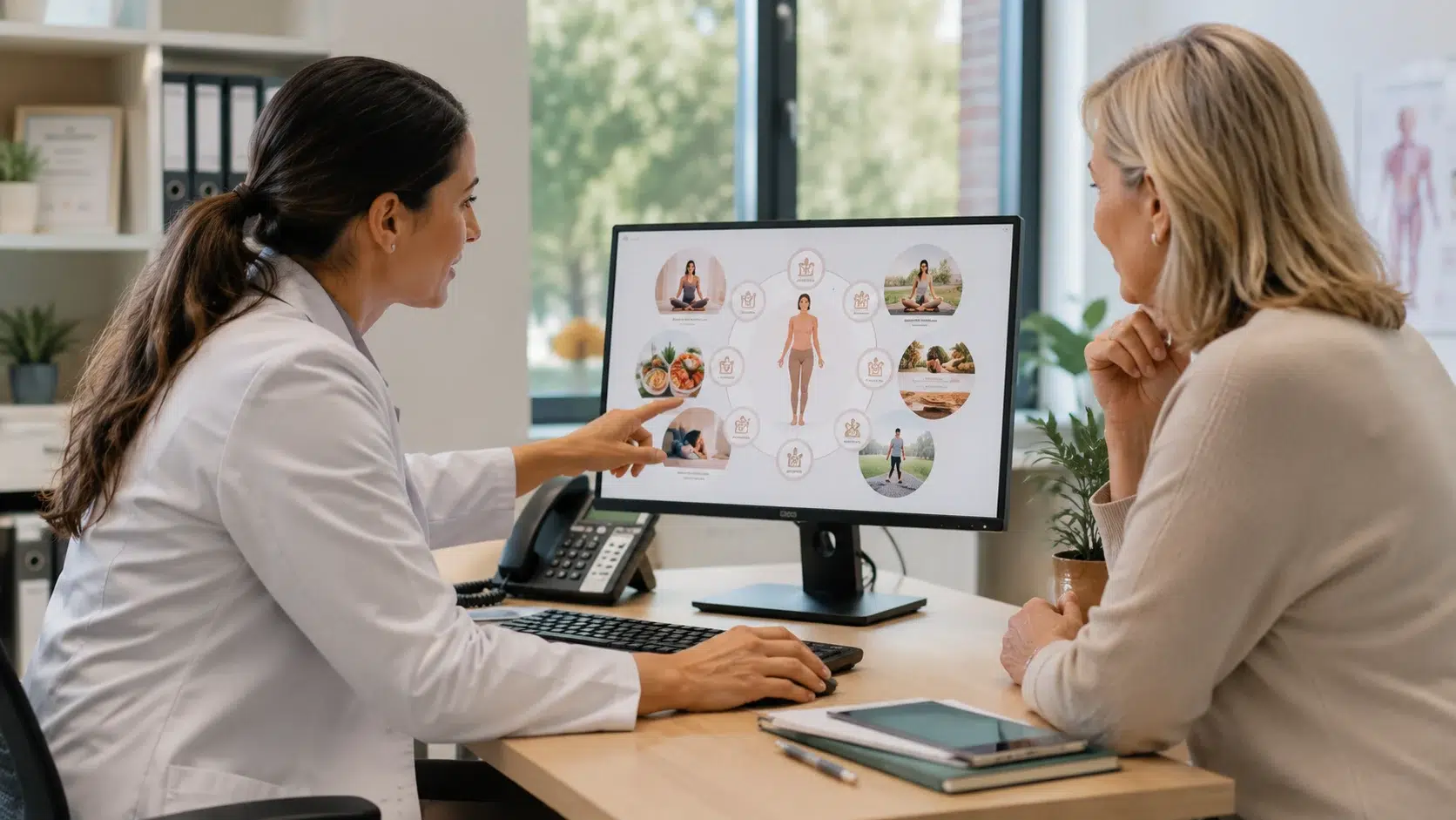 Doctor and patient discussing wellness plan